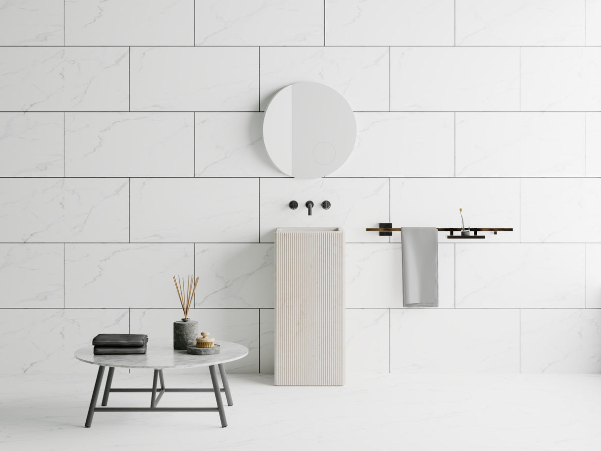 SPC-Wandverkleidung Marmor Weiß 800x400mm