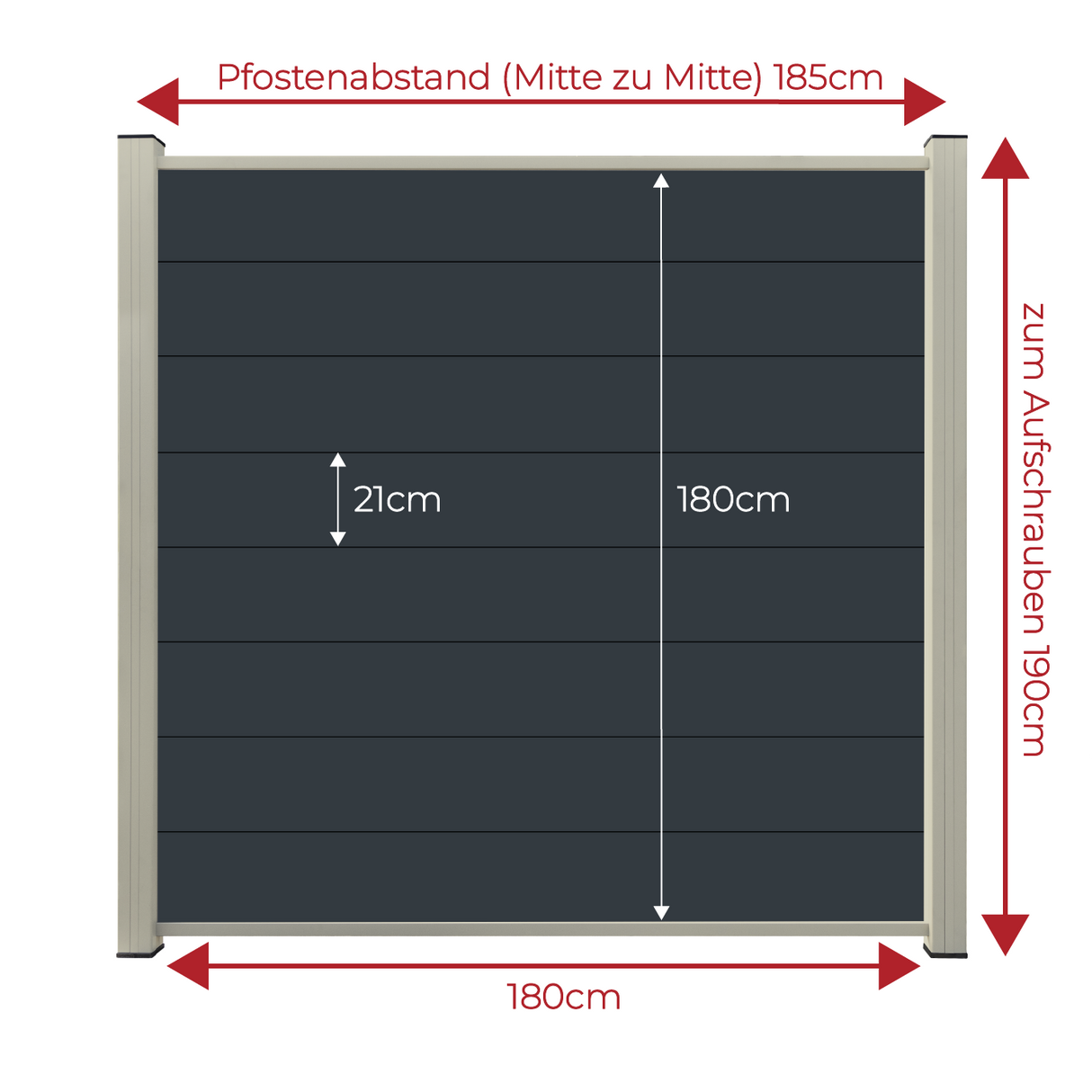 ModuLine ALU-Zaunprofil Komplettset MARIO / Anthrazit
