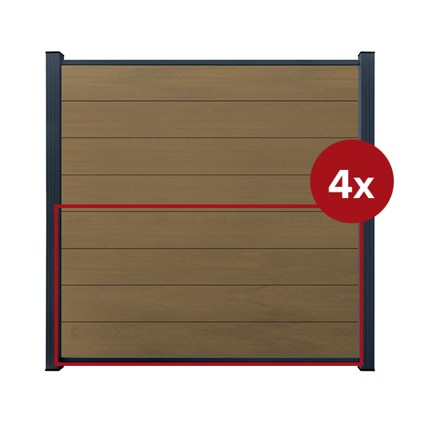 ModuLine Zaunfeld ENZO, Farbe Muskat (4er Set)