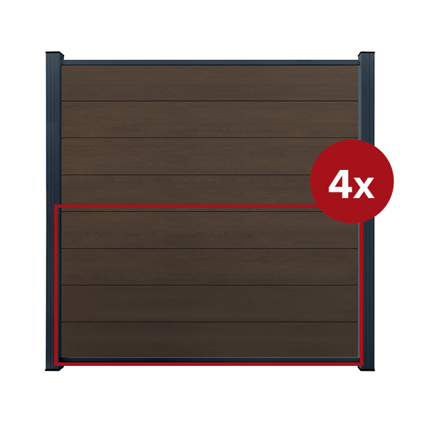ModuLine Zaunfeld ENZO, Natur-Look (4er Set)