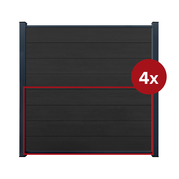 ModuLine Zaunfeld ENZO, Farbe Nero (4er Set)