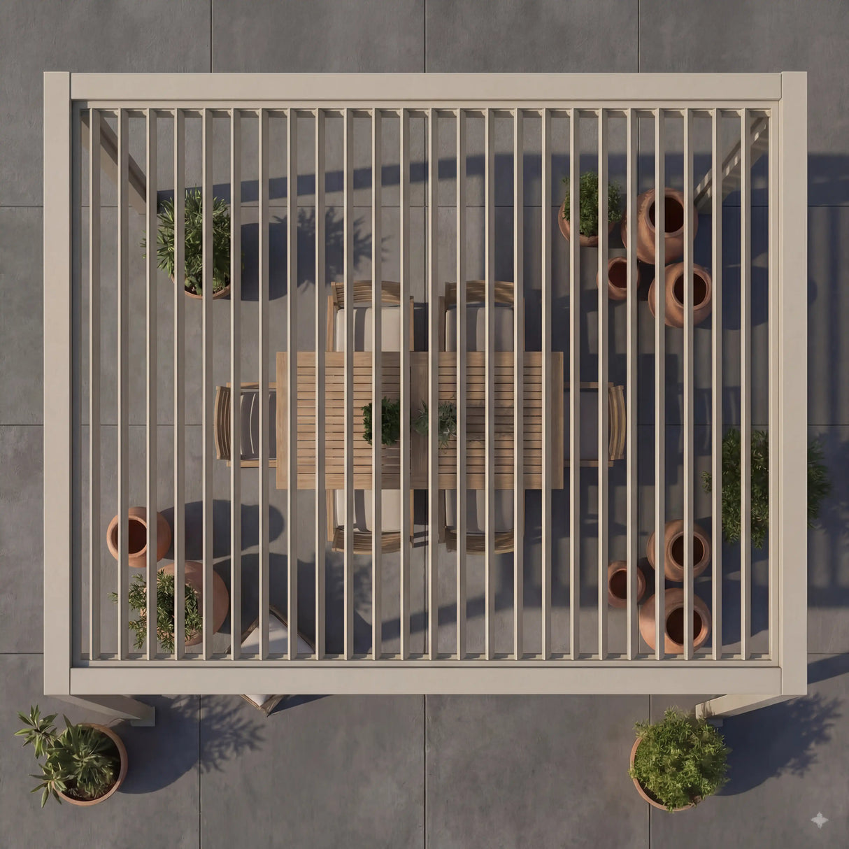 SkyShade Pro 3x3m Aluminium-Pergola mit LED & App-Steuerung – Seidengrau