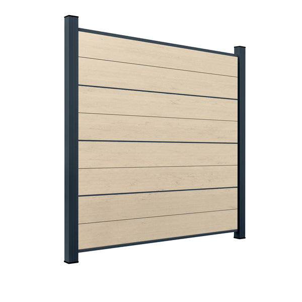 WPC Sichtschutzzaun ENZO Elfenbein - Design Anthrazit