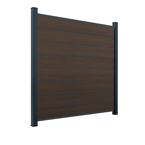 WPC Sichtschutzzaun ENZO Natur - Design Anthrazit