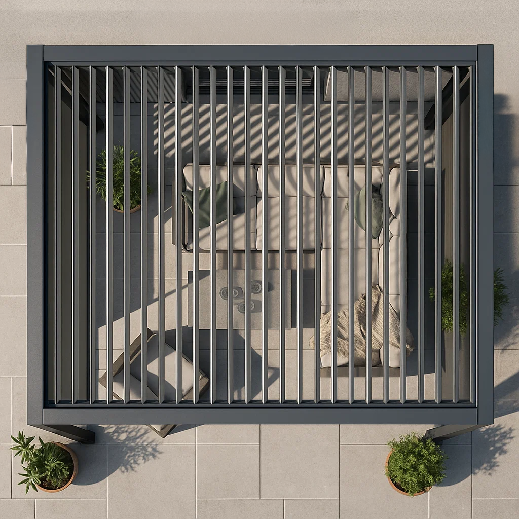 SkyShade Pro Aluminium-Pergola mit LED & App-Steuerung – Anthrazit