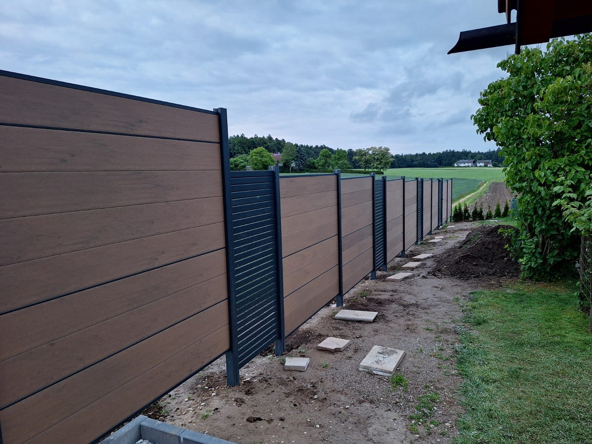 WPC Sichtschutzzaun ENZO Muskat - Design Anthrazit