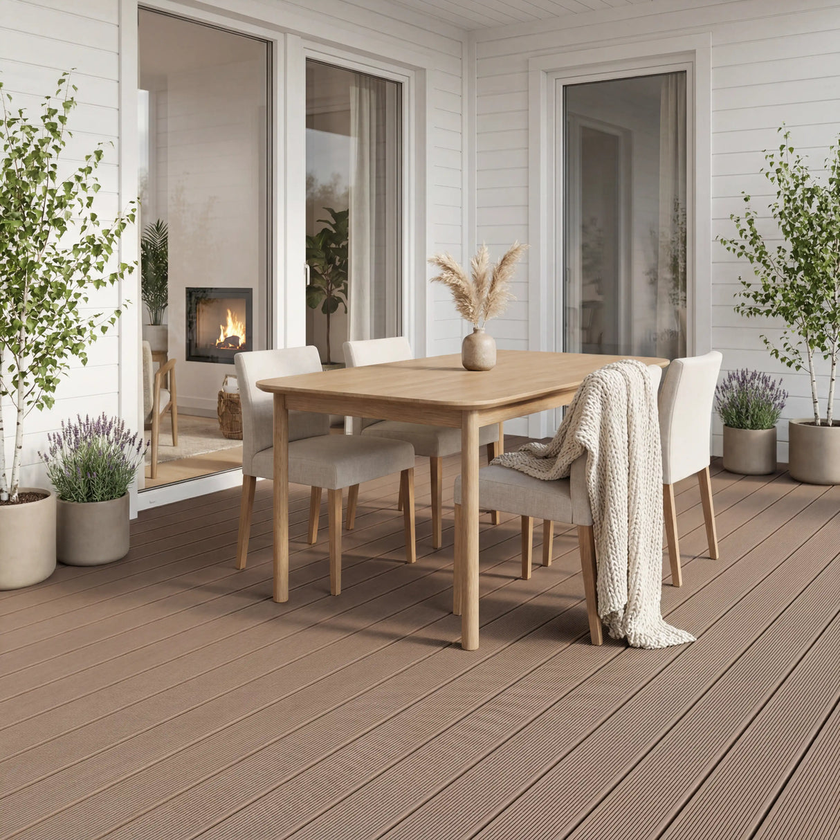 WPC Terrassendiele Hohlkammer Basic Teak