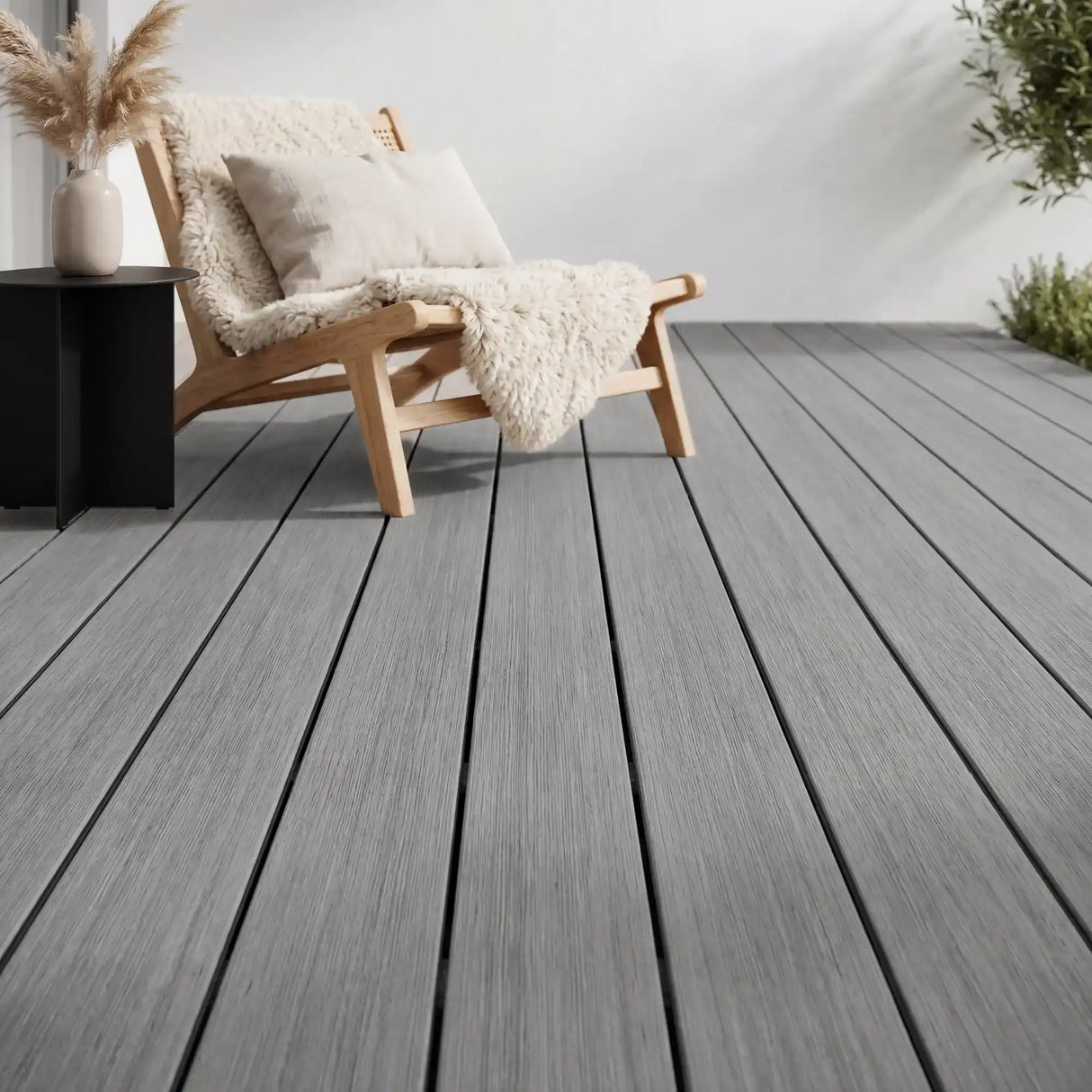 WPC Terrassendiele Massiv Antik Basalt