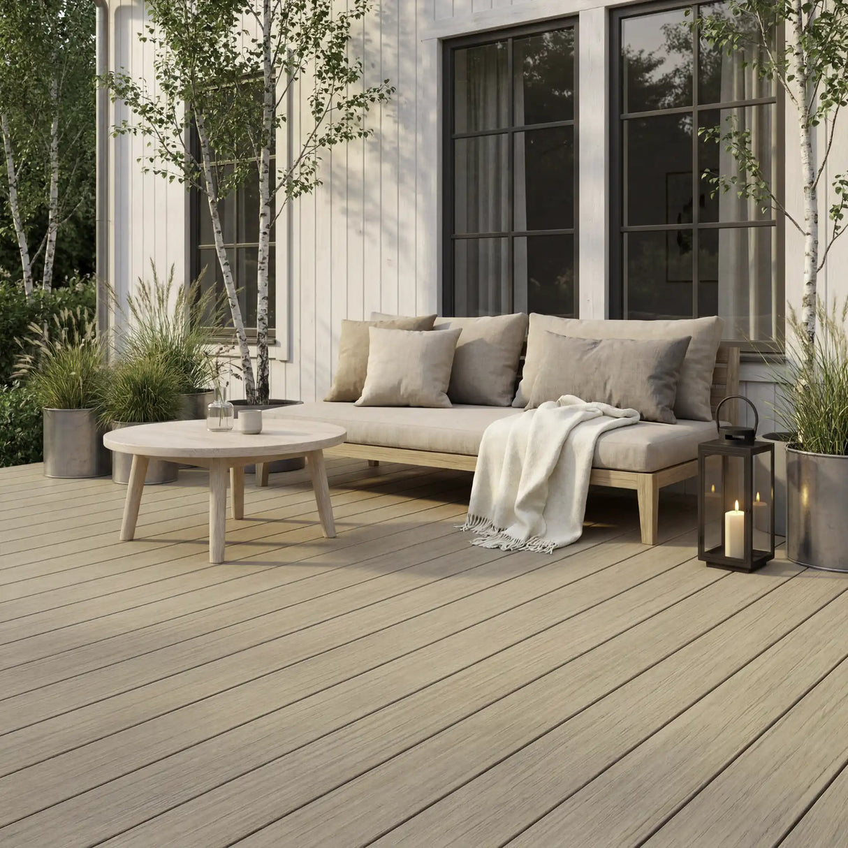 WPC Terrassendiele Massiv Antik Muskat
