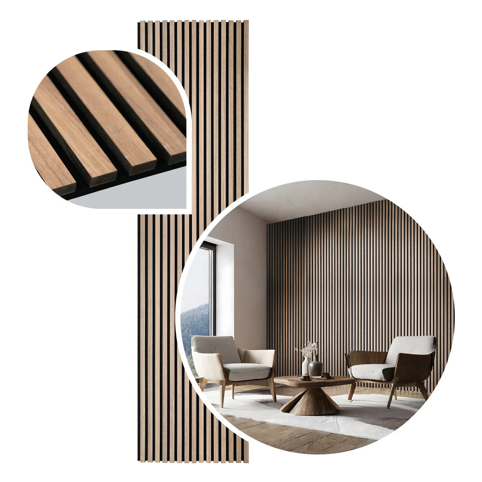 2er Set Wandverkleidung Akustikpaneel Comfort Kiefer 240x60cm