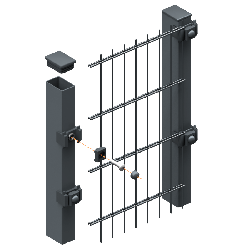 Zaunpfosten TYP K mit Klemmen