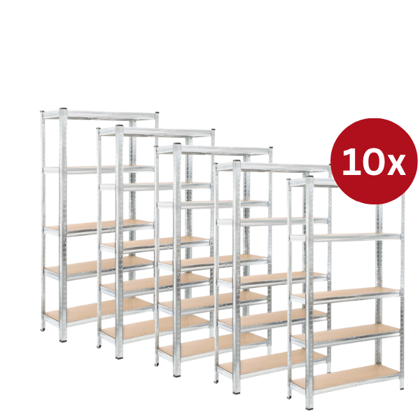10x Schwerlastregal / Steckregal 180x90x40cm | 625kg Traglast