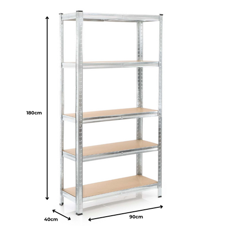 5x Schwerlastregal / Steckregal 180x90x40cm | 625kg Traglast