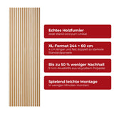 Akustikpaneel Premium Eiche – Filz Beige 244 × 60 cm