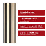 Akustikpaneel Premium Kiefer – Filz Schwarz 244 × 60 cm