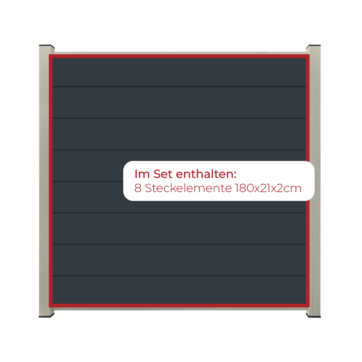 ModuLine ALU-Zaunprofil Komplettset MARIO / Anthrazit