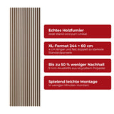 Akustikpaneel Premium Walnuss – Filz Beige 244 × 60 cm