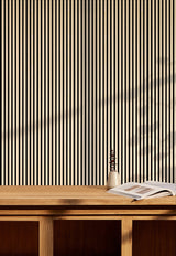 Akustikpaneel Premium Kiefer – Filz Schwarz 244 × 60 cm
