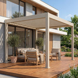 SkyShade Pro 3x3m Aluminium-Pergola mit LED & App-Steuerung – Seidengrau