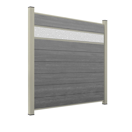 WPC Sichtschutzzaun ENZO Basalt - Style Seidengrau