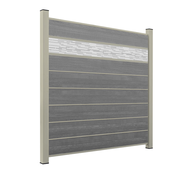 WPC Sichtschutzzaun ENZO Basalt - Style Seidengrau
