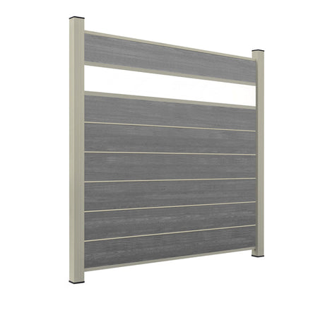 WPC Sichtschutzzaun ENZO Basalt - Style Seidengrau