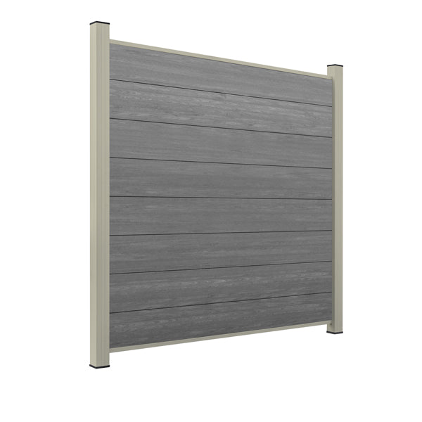 WPC Sichtschutzzaun ENZO Basalt - Standard Seidengrau