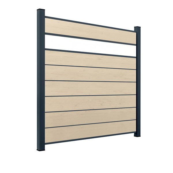 WPC Sichtschutzzaun ENZO Elfenbein - Style Anthrazit