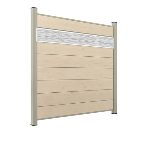 WPC Sichtschutzzaun ENZO Elfenbein - Style Seidengrau