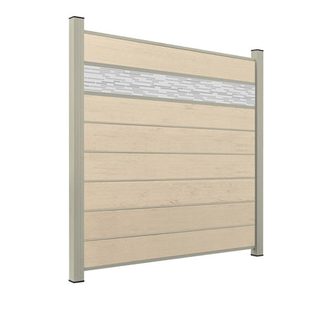 WPC Sichtschutzzaun ENZO Elfenbein - Style Seidengrau