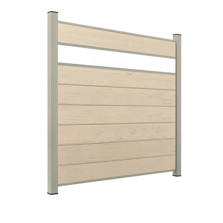 WPC Sichtschutzzaun ENZO Elfenbein - Style Seidengrau