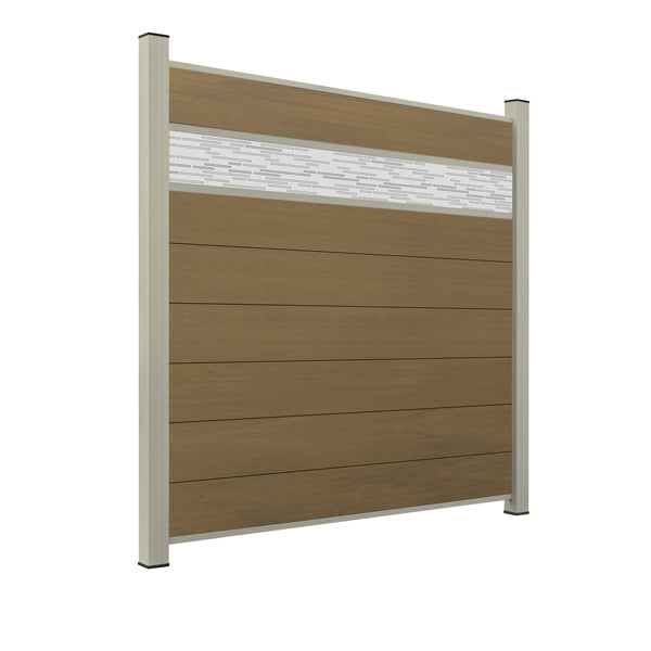 WPC Sichtschutzzaun ENZO Muskat - Style Seidengrau