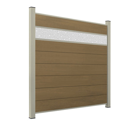 WPC Sichtschutzzaun ENZO Muskat - Style Seidengrau