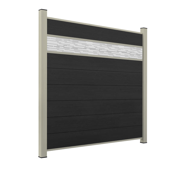 WPC Sichtschutzzaun ENZO Nero - Style Seidengrau