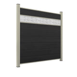 WPC Sichtschutzzaun ENZO Nero - Style Seidengrau