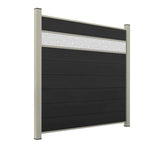 WPC Sichtschutzzaun ENZO Nero - Style Seidengrau