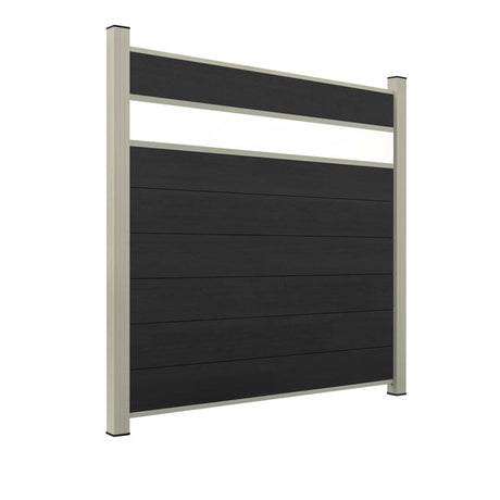 WPC Sichtschutzzaun ENZO Nero - Style Seidengrau