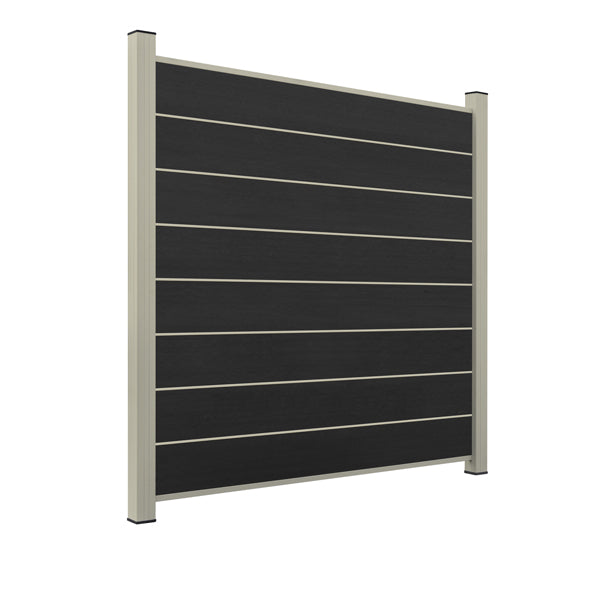 WPC Sichtschutzzaun ENZO Nero - Design Seidengrau