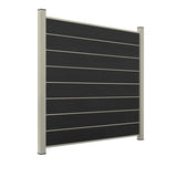 WPC Sichtschutzzaun ENZO Nero - Design Seidengrau