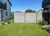 WPC Sichtschutzzaun ENZO Basalt - Standard Seidengrau