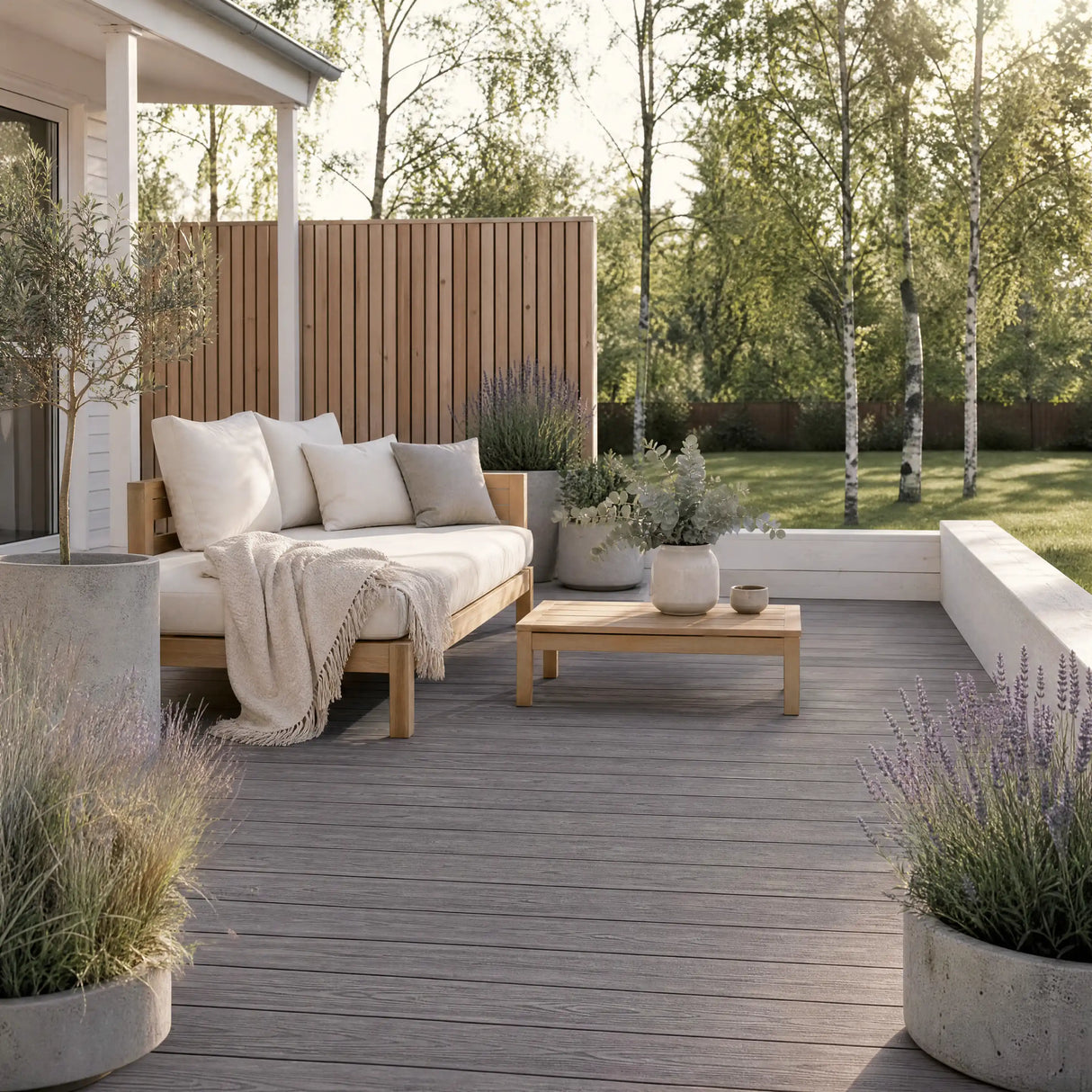 WPC Terrassendiele Hohlkammer Basic Schiefer