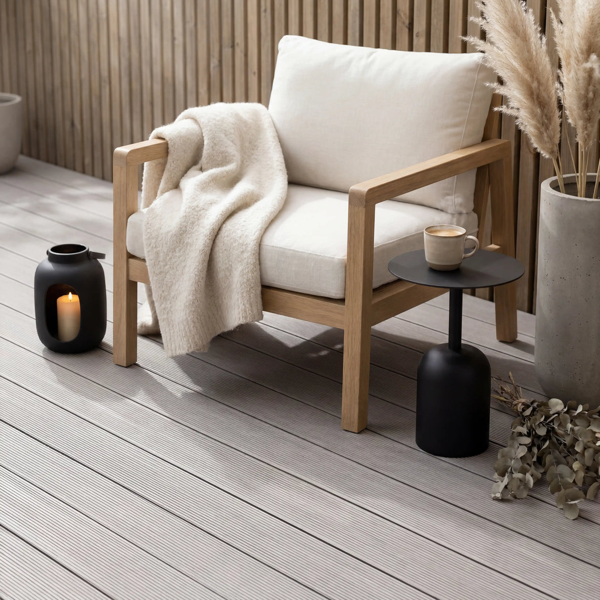 WPC Terrassendiele Hohlkammer Basic Seide