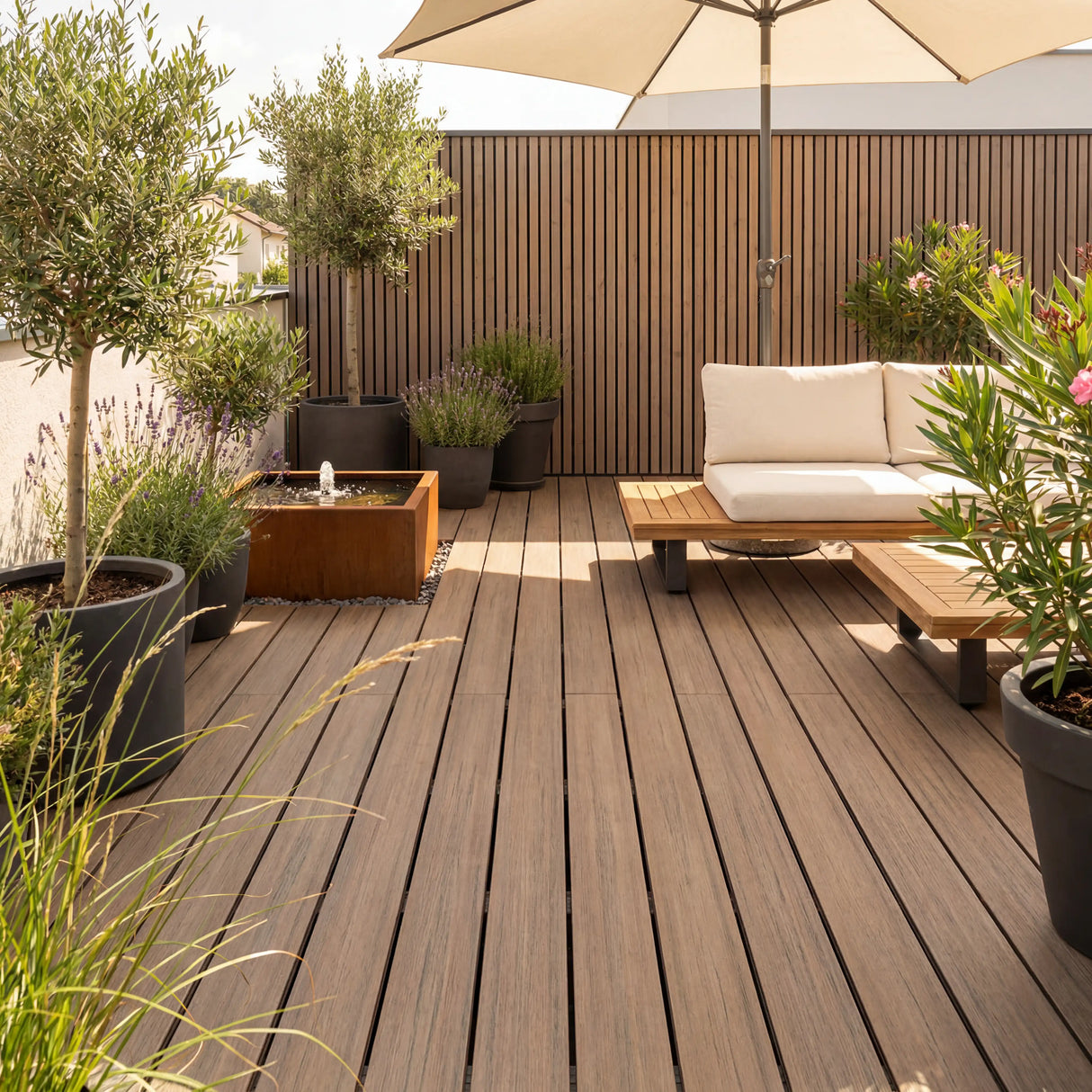 WPC Terrassendiele Massiv Antik Natur