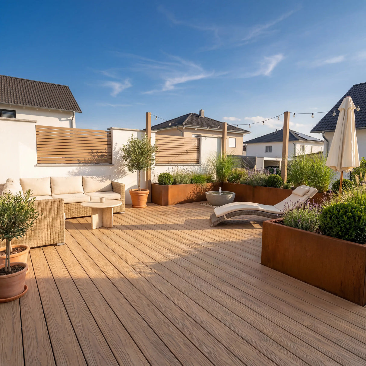 WPC Terrassendiele Massiv Terra Karamell