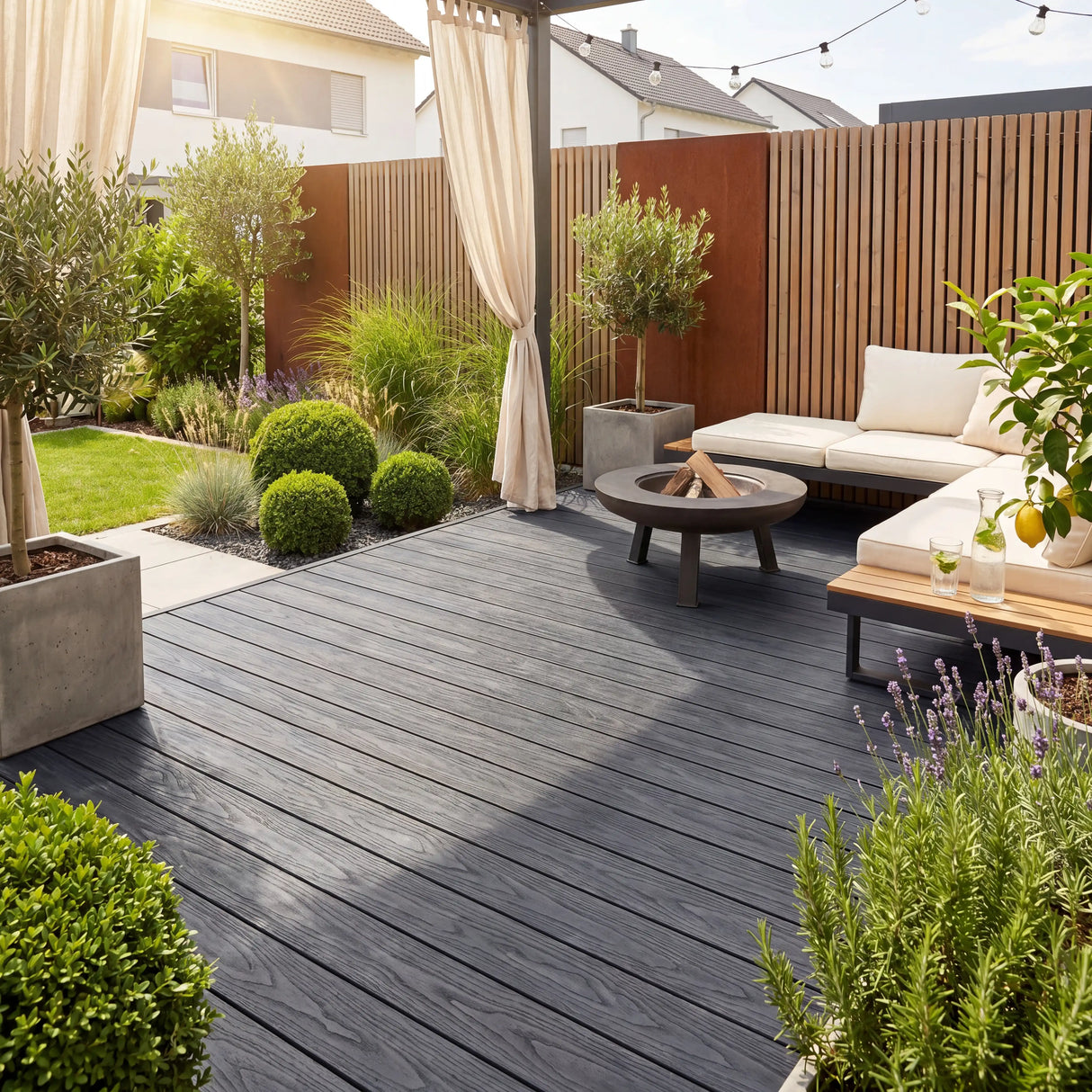 WPC Terrassendiele Massiv Terra Platin