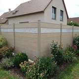 WPC Sichtschutzzaun ENZO Elfenbein - Style Seidengrau