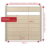 WPC Sichtschutzzaun ENZO Elfenbein - Style Seidengrau