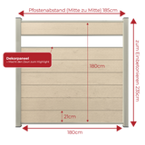 WPC Sichtschutzzaun ENZO Elfenbein - Style Seidengrau