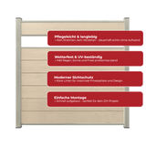 WPC Sichtschutzzaun ENZO Elfenbein - Style Seidengrau