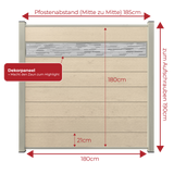 WPC Sichtschutzzaun ENZO Elfenbein - Style Seidengrau